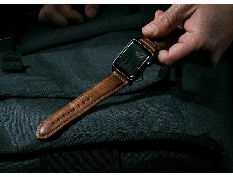 Nomad Išmaniojo laikrodžio Apple odinis dirželis, Rudos spalvos, 42/44mm