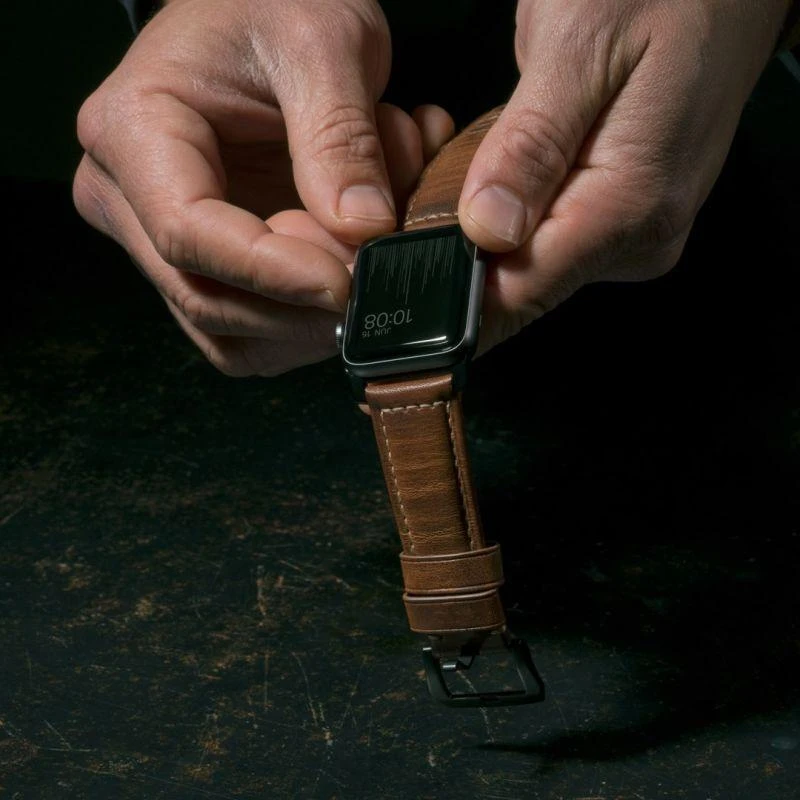 Nomad Išmaniojo laikrodžio Apple odinis dirželis, Rudos spalvos, 42/44mm