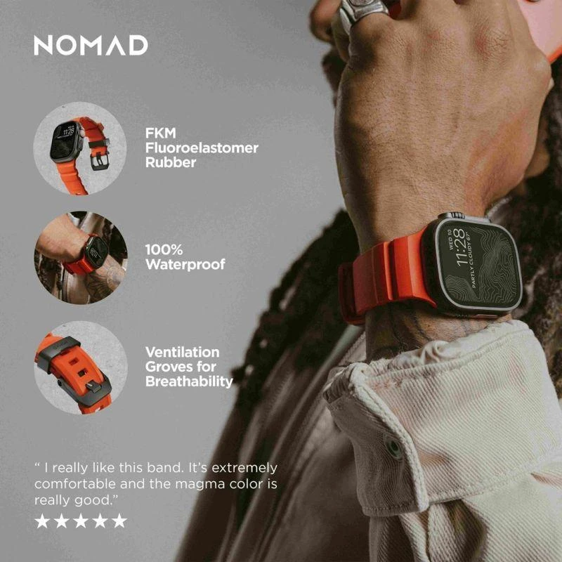 Nomad Rocky Point Band, juodas/magma - AW 49/45/44/42mm