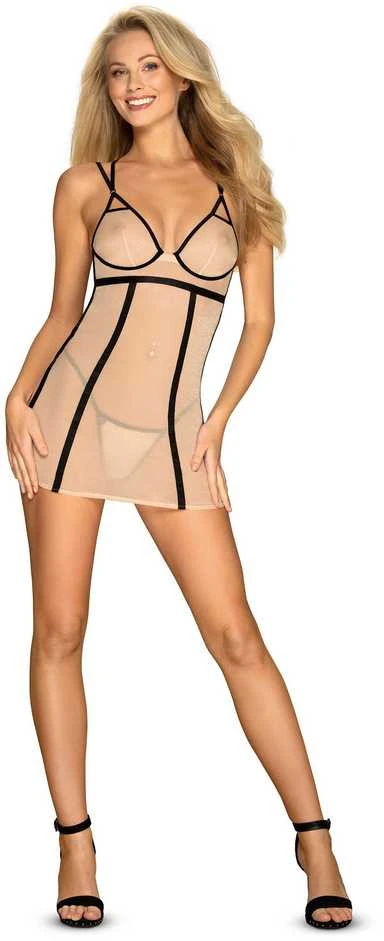 Obsessive - Nudelia chemise & stringai S/M