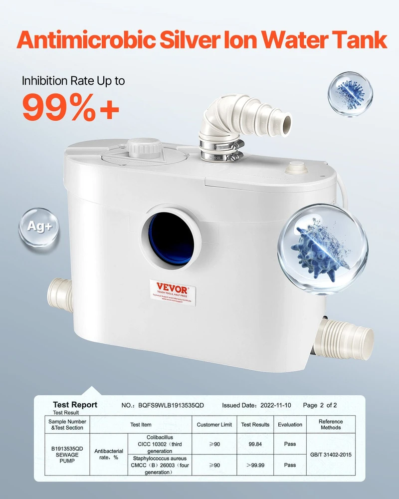 VEVOR Macerator siurblys 900W tualetui rūsyje