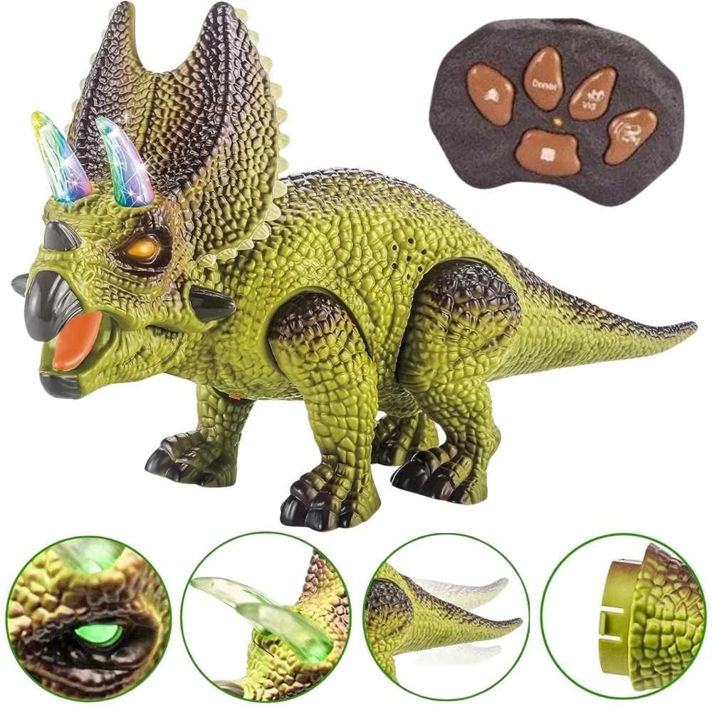 Woopie RC Robotas - Dinozauras Triceratops su švytinčiomis akimis