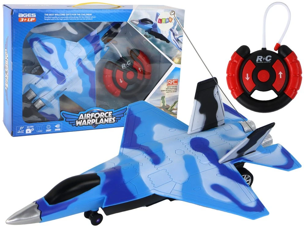 Zdalnie Naikintuvas su nuotolinio valdymo pultu su garsu sžir šviesa vaikams Lean Toys