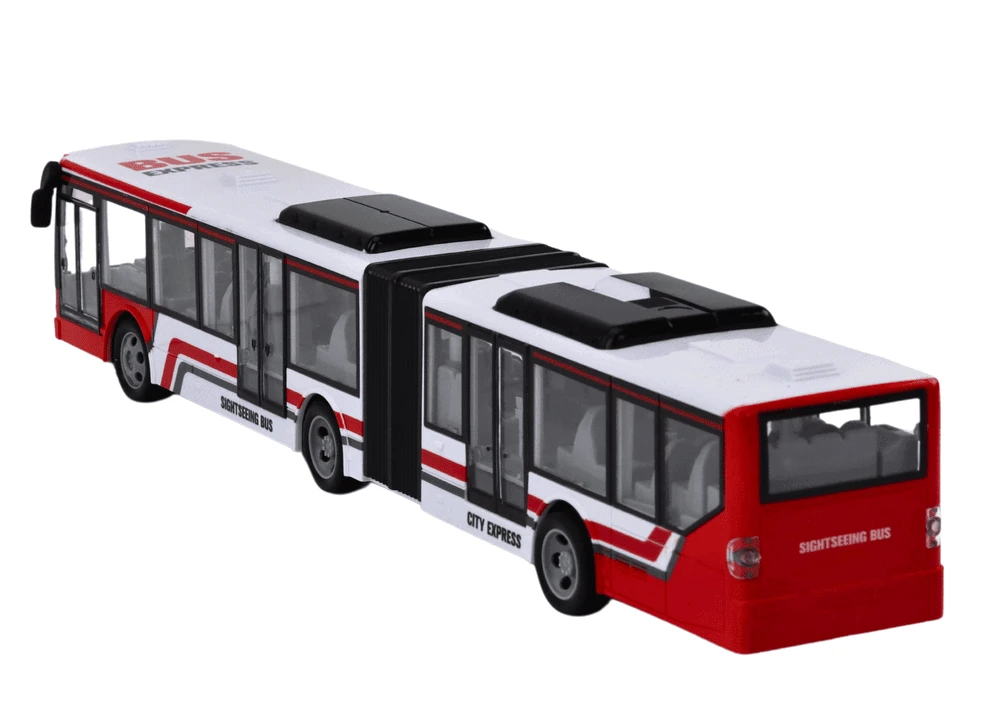 Lean Toys Autobusas su nuotolinio valdymo pultu, raudonas/baltas