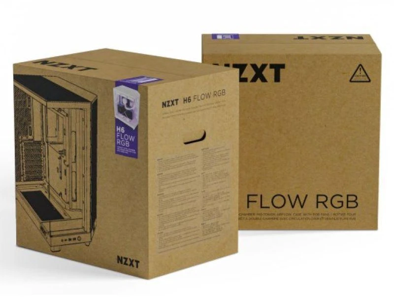 NZXT H6 Flow RGB kompiuterio korpusas, Mid-Tower, ATX, su 3 RGB ventiliatoriais, baltas (CC-H61FW-R1)