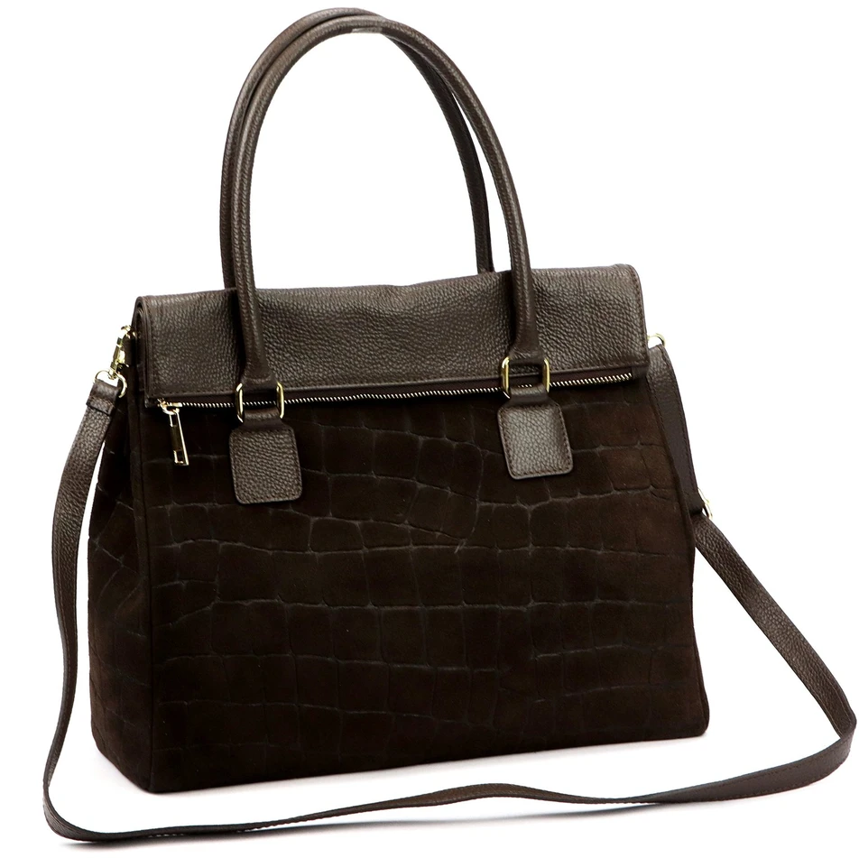 Odinė moteriška rankinė A4 Camilla Premium 10.015 Croco