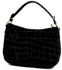 Odinė moteriška rankinė per petį Luka 24-085 Croco Gold