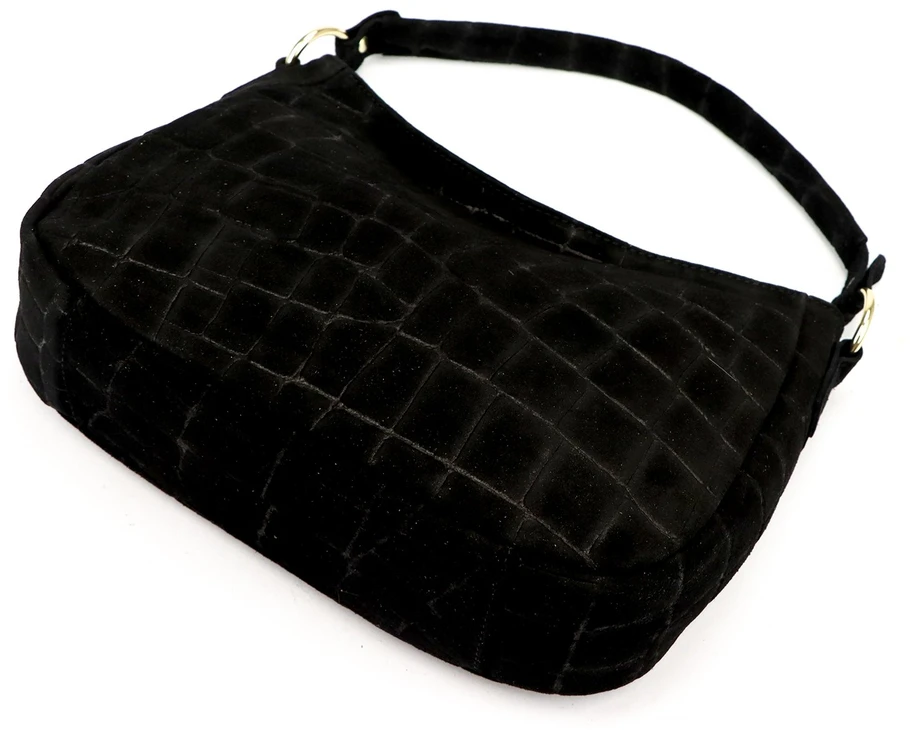 Odinė moteriška rankinė per petį Luka 24-085 Croco Gold
