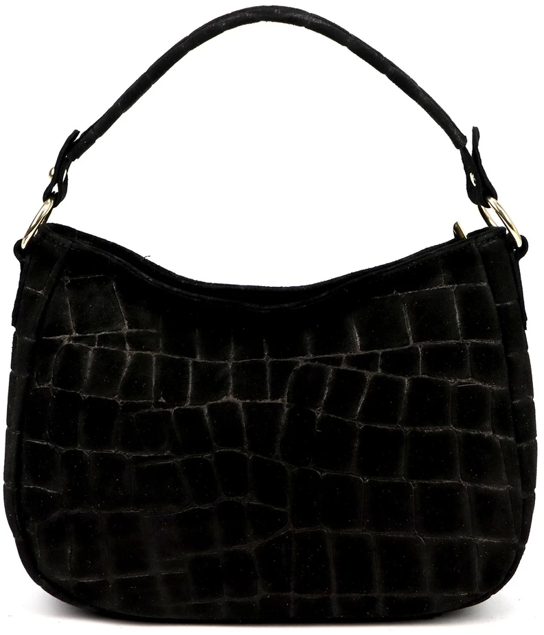 Odinė moteriška rankinė per petį Luka 24-085 Croco Gold