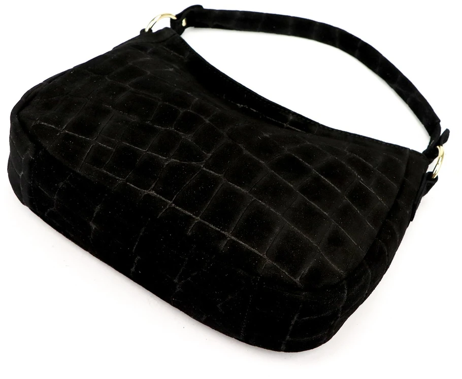 Odinė moteriška rankinė per petį Luka 24-085 Croco Gold