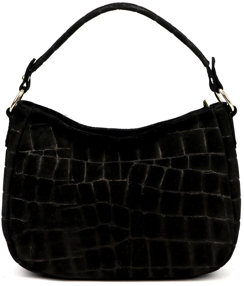 Odinė moteriška rankinė per petį Luka 24-085 Croco Gold
