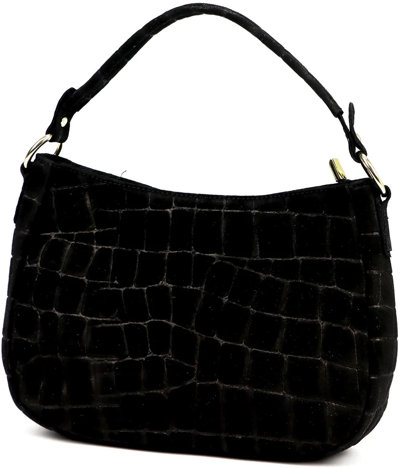 Odinė moteriška rankinė per petį Luka 24-085 Croco Gold