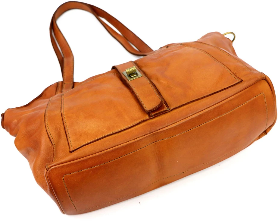 Stylowa praktyczna Duża damska shopperbag skórzana torebka na ramię VS