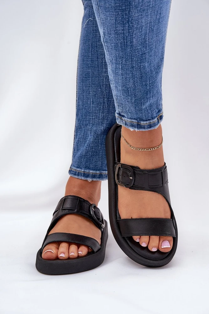 Odinės moteriškos platforminės basutės juodos Zazoo