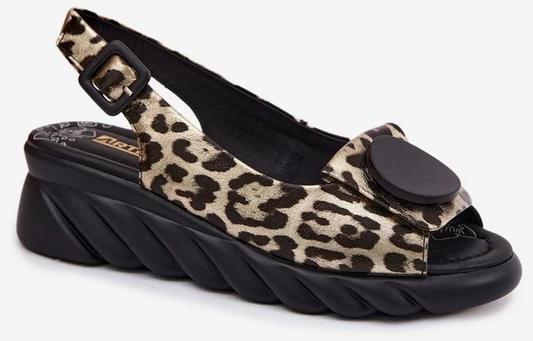 Odinės platforminės basutės leopardo raštu