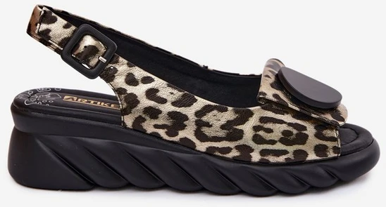 Odinės platforminės basutės leopardo raštu
