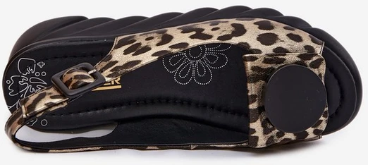Odinės platforminės basutės leopardo raštu