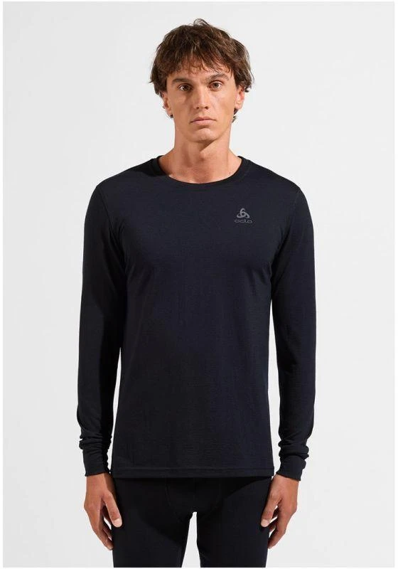 Odlo BL TOP crew neck l/s MERINO 200 men's T-shirt, dydis M, juodas