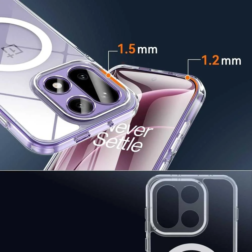 „Tech-Protect Flexair Hybrid MagSafe“ dėklas, skirtas „OnePlus 15“ – skaidrus