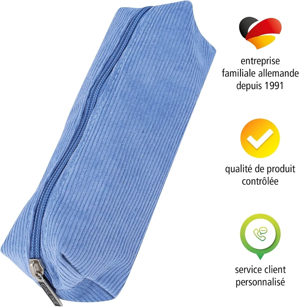 Online pieštukinė iš velveto, 300 ml, mėlyna, 03997/6