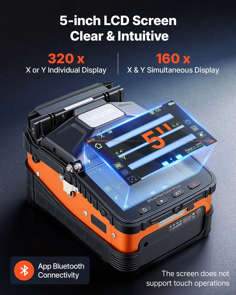 Optinių skaidulų suvirinimo aparatas VEVOR AI-5 Pro, 6 varikliai