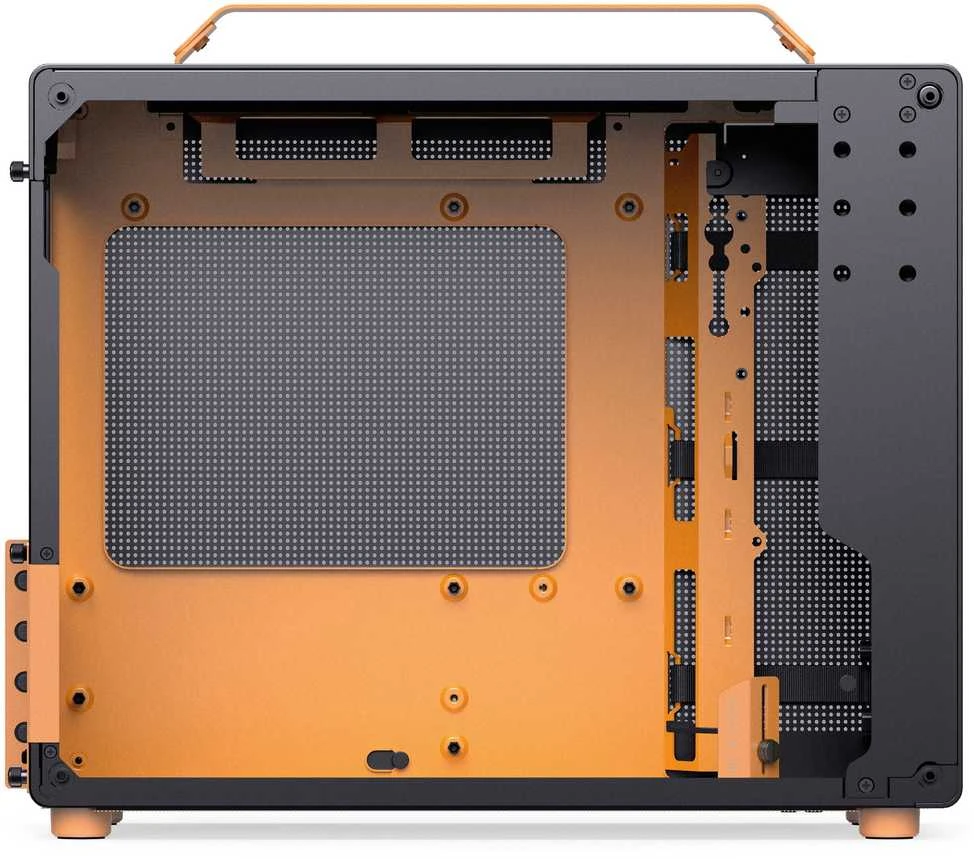 Jonsplus Z20 Micro-ATX kompiuterio korpusas, mit Tragegriff – juodos spalvos/oranžinės spalvos