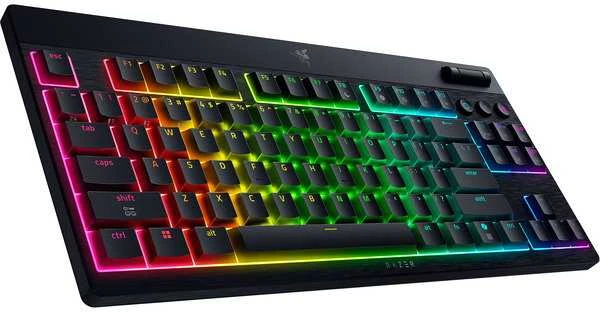 Oranžinis Razer BlackWidow V4 Low-Profile TKL HyperSpeed, Gaming-klaviatūra - juodas, DE-išdėstymas, Razer Low-Profile oranžinis
