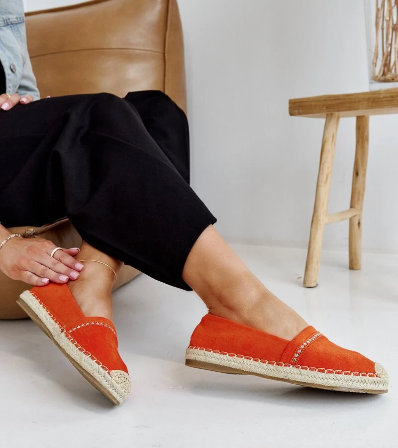 Oranžinės espadrilės su cirkoniais Abia