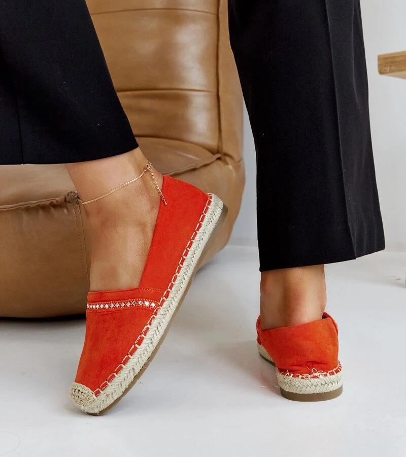 Oranžinės espadrilės su cirkoniais Abia