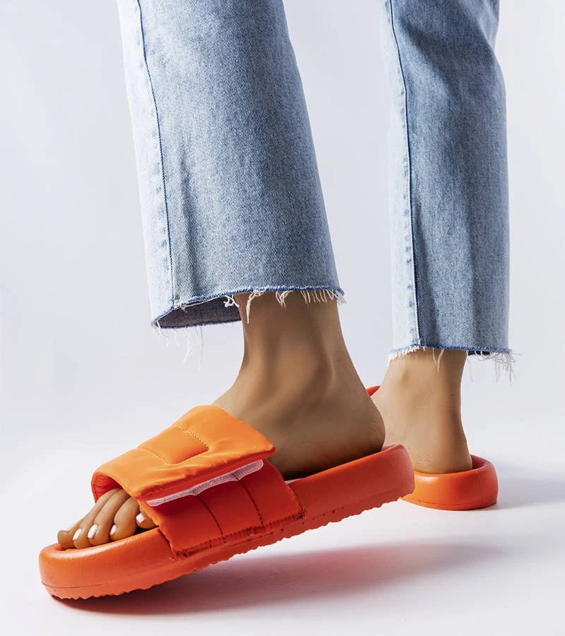 Oranžinės Velcro šlepetės