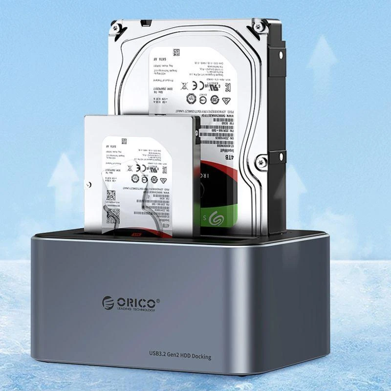 „Orico 6656C3-C“ 5 lizdų prijungimo stotelė su neprisijungusio klonavimo funkcija, 2,5 colio / 3,5 colio SATA HDD / SSD, pilka