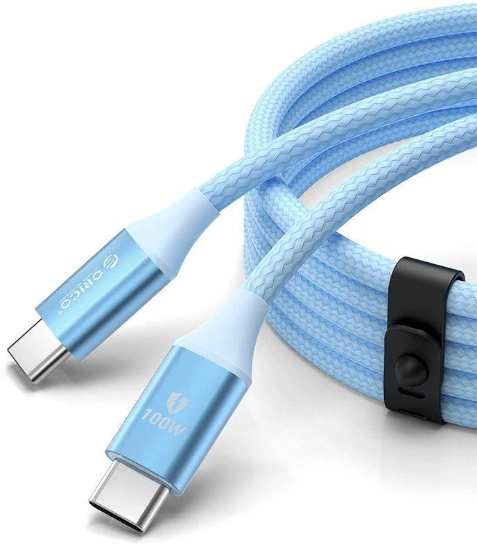 Orico CDX 100W 5A Power Delivery USB-C – USB-C kabelis 1m – mėlynos spalvos