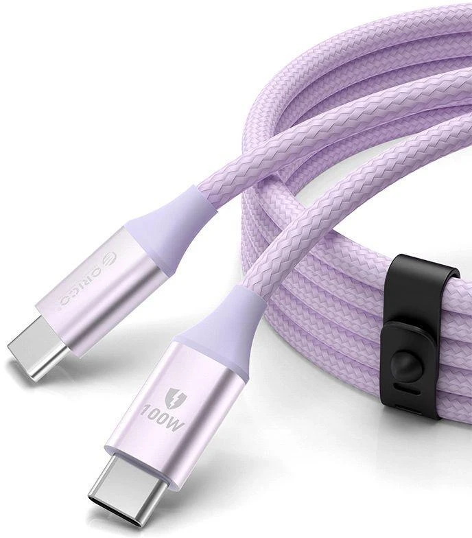 Kabelis Orico CDX 100W 5A Power Delivery USB-C – USB-C 1m – violetinės spalvos