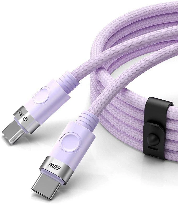 Orico CDX 60W 3A Power Delivery USB-C – USB-C 1m kabelis – violetinės spalvos