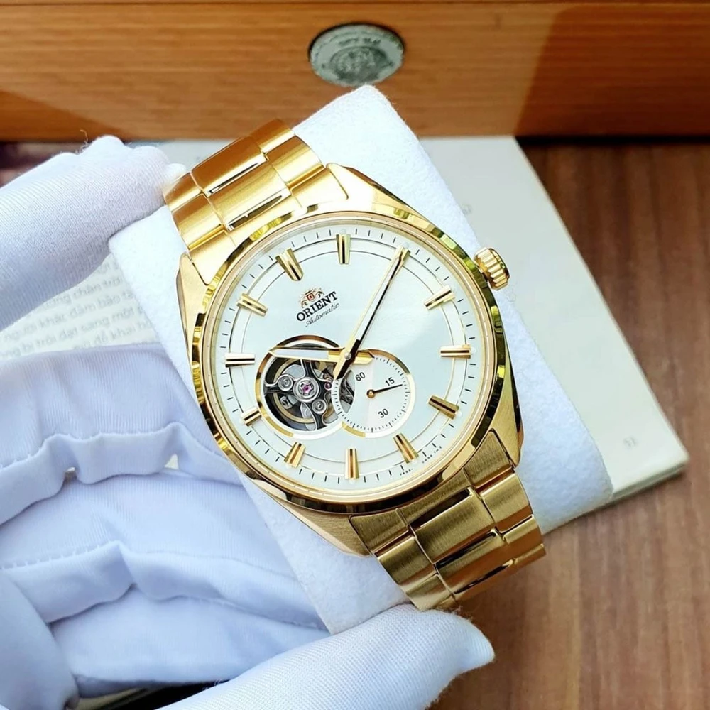 Orient šiuolaikinis mechaninis automatinis vyriškas laikrodis RA-AR0007S10B + dėžutė
