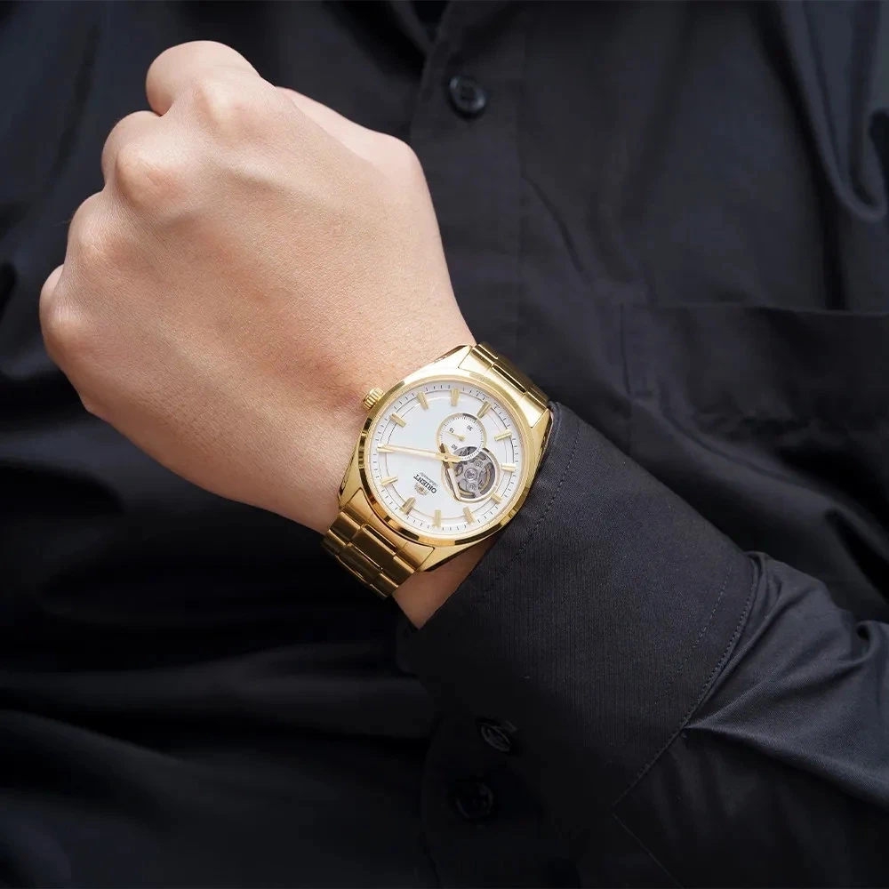 Orient šiuolaikinis mechaninis automatinis vyriškas laikrodis RA-AR0007S10B + dėžutė