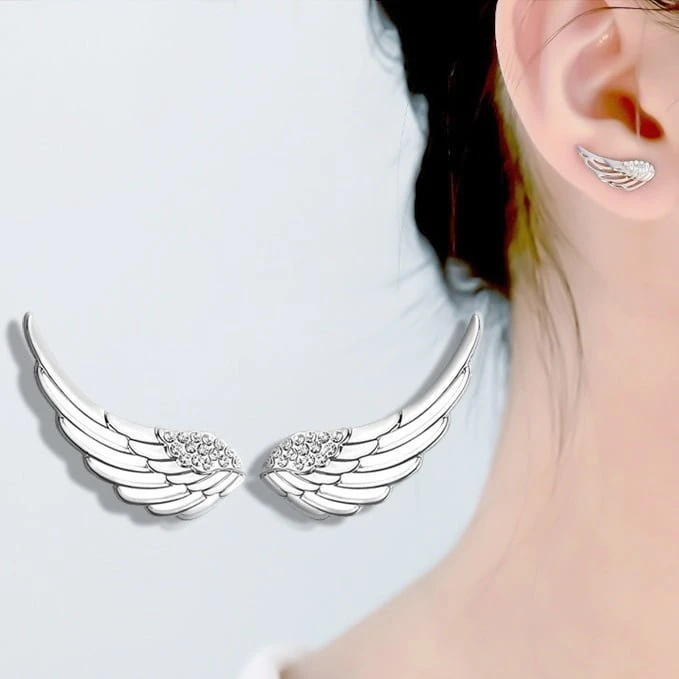 Sidabriniai auskarai Angel