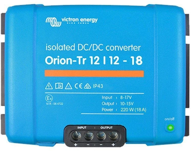 Įtampos keitiklis DC/DC 12V:12V 18A 220W Orion-Tr, galvaniškai izoliuotas, IP43, Victron Energy