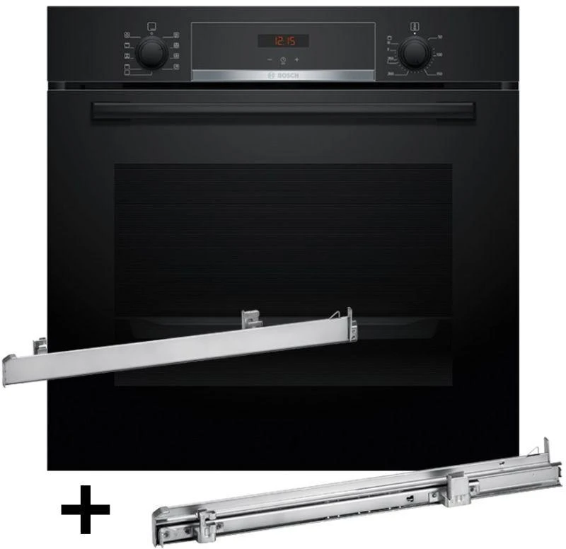 BOSCH HBA514BB3 orkaitė + BOSCH HEZ538000 vieno lygio teleskopiniai bėgeliai