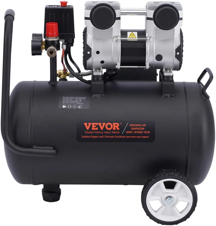 VEVOR Kompresorius be alyvos 8 galonų 90 PSI