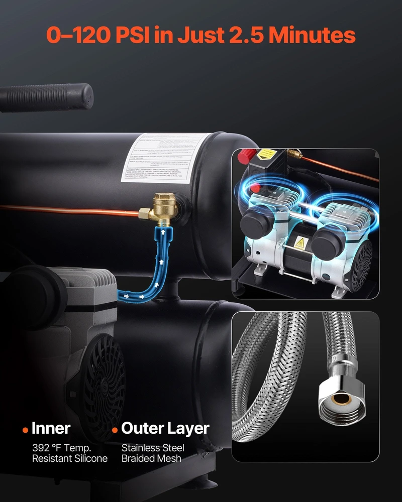 VEVOR Nešiojamas bealyvas oro kompresorius 18L 90 PSI