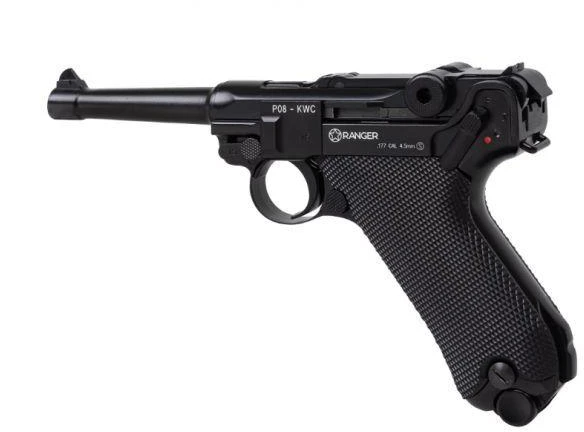 Oro pistoletas RANGER P08 Parabellum KWC kal. 4,5 mm BBs BLOW BACK 21 šūvio FULL METAL CO2 (AAKCMB410AZB)