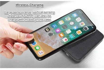 Orsen EW35 belaidė išorinė baterija 10000 mAh, juoda