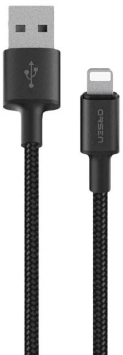Orsen USB-A į Lightning įkrovimo laidas, 1 m, juodas