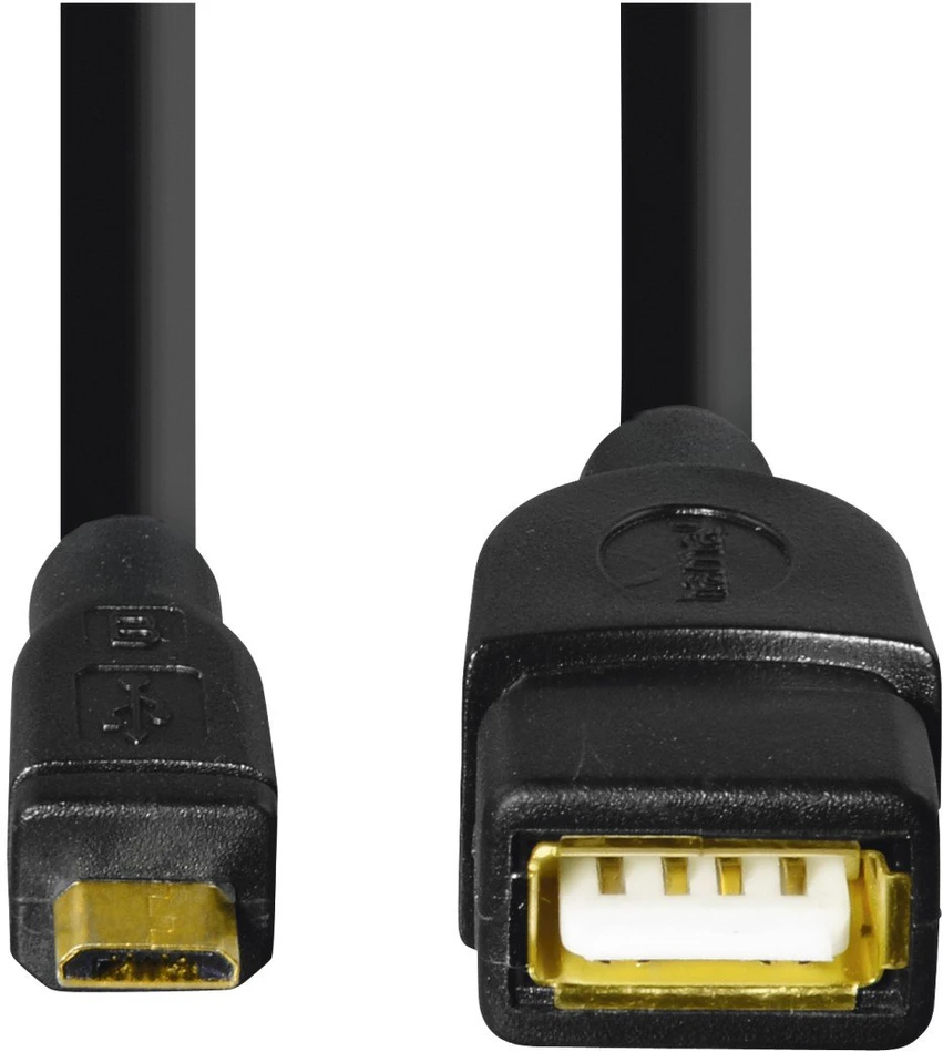 HAMA USB OTG CABLE GN A / B MICRO WT 15 CM Juodas