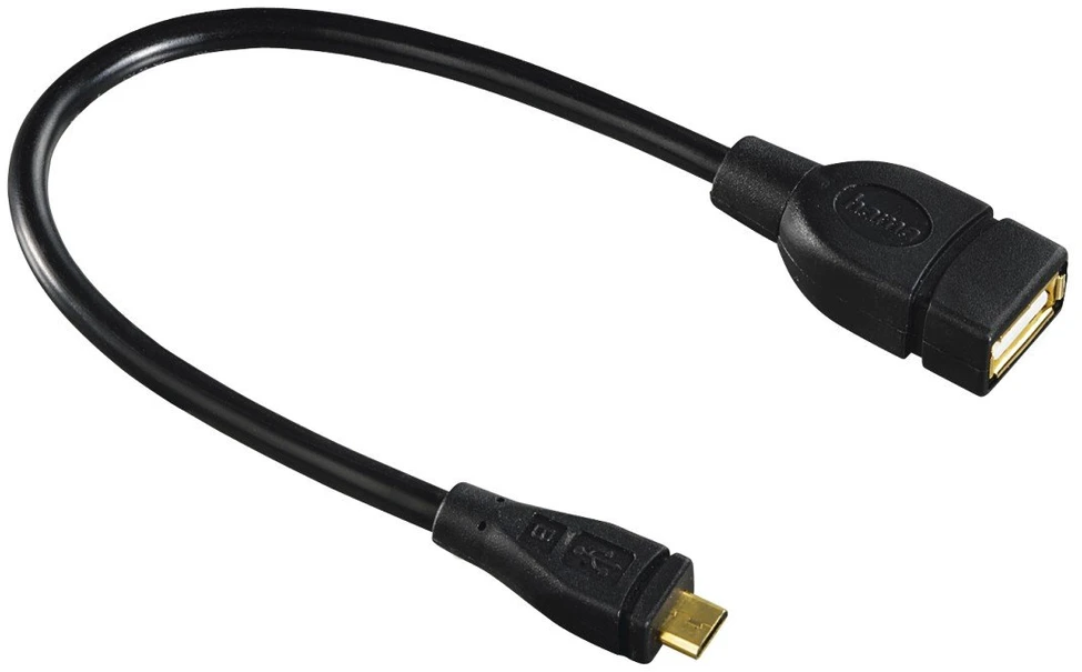HAMA USB OTG CABLE GN A / B MICRO WT 15 CM Juodas