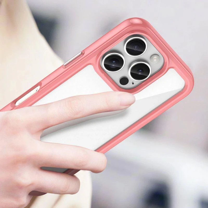 Hurtel Outer Space Gel Frame Apple iPhone 16 Pro Max – dėklas telefonui raudonos spalvos