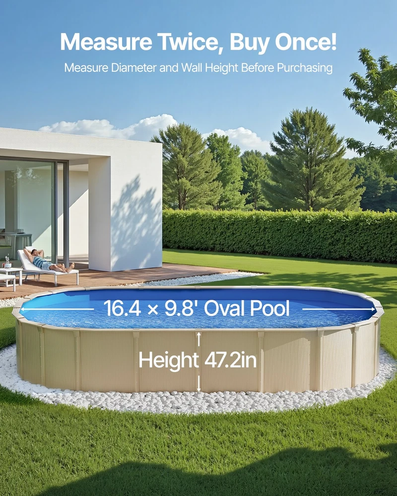 VEVOR Ovalus baseino įdėklas 5x3m Unibead stiliaus