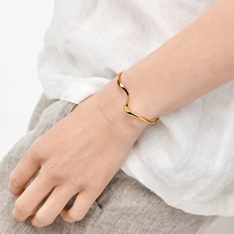 Sidabrinė apyrankė Wave Gold