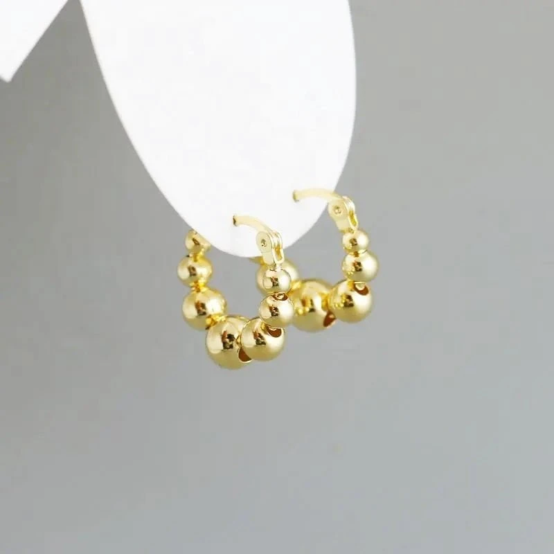 Sidabriniai auskarai Bubble Gold